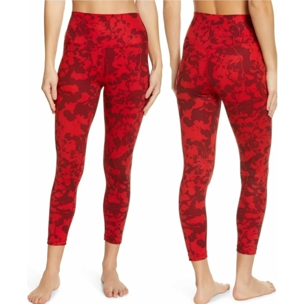 New Zella | Studio Lite Flex High Waist 7/8 Leggings Burgundy Camo